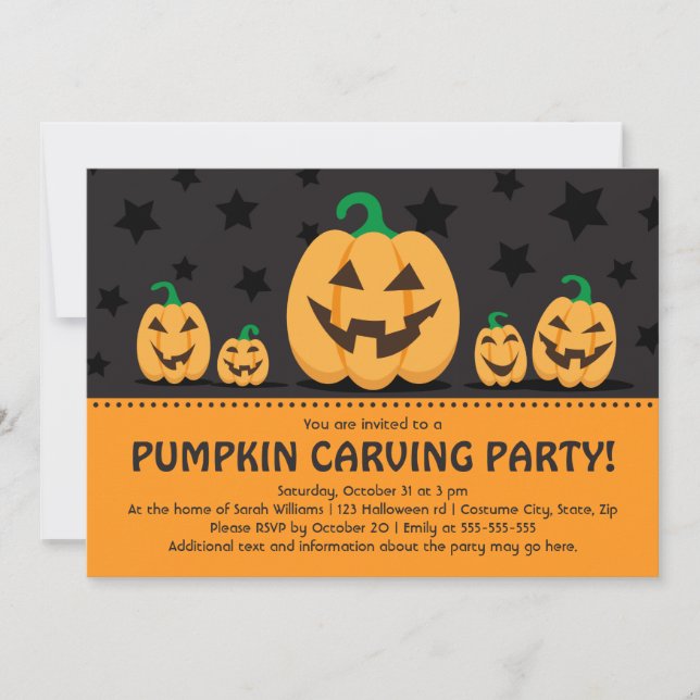 Pumpkin carving party invitation (Front)