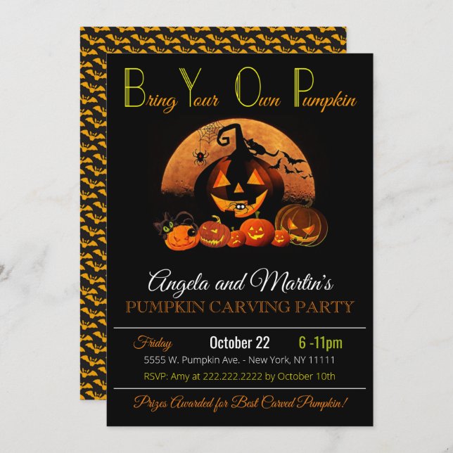  Pumpkin Carving Party Invitation (Front/Back)