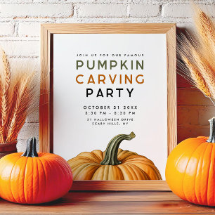 Pumpkin carving party sign for Halloween