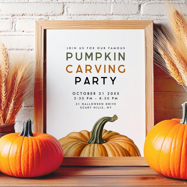 Pumpkin carving party sign for Halloween (Creator Uploaded)
