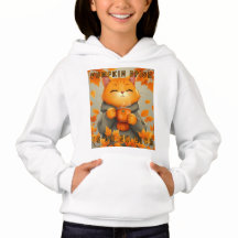 Pumpkin Cat and Dog Personalizable Girl's Hoodie