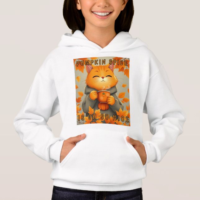 Pumpkin Cat and Dog Personalizable Girl's Hoodie (Front)