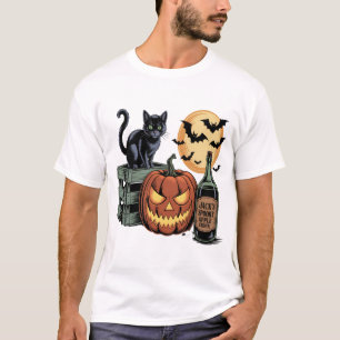 Pumpkin Cat Beer Halloween T-Shirt