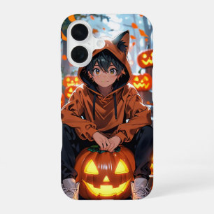 Pumpkin Cat Boy iPhone 16 Case