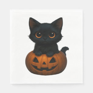 Pumpkin Cat – Cute Spooky Halloween Shirt for Cat Napkin