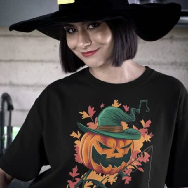 Pumpkin Catches Spider for Halloween T-Shirt (Creator Uploaded)