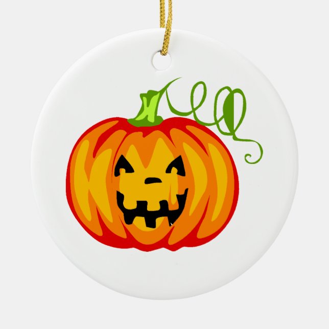 Pumpkin Ceramic Tree Decoration (Front)