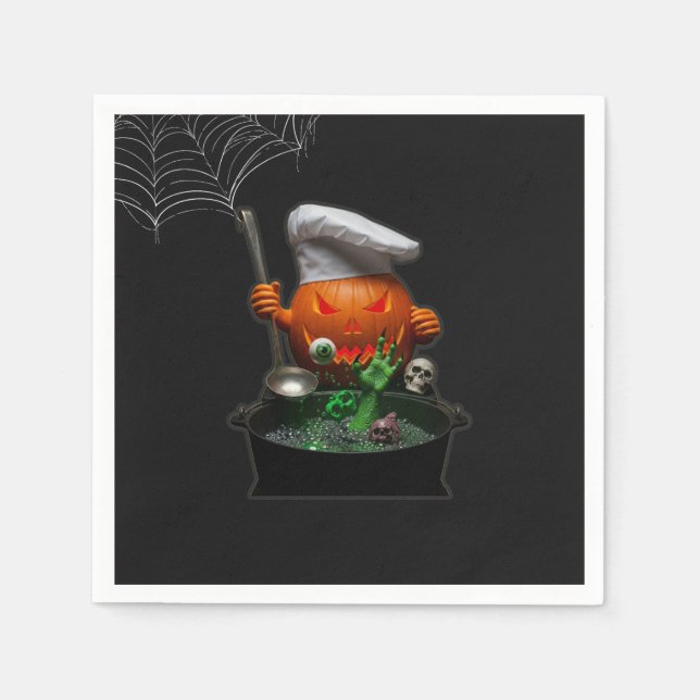 Pumpkin Chef Halloween Party – Spooky Touch Napkin (Front)