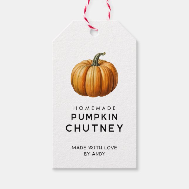 Pumpkin chutney gift tag with vintage pumpkin (Front)