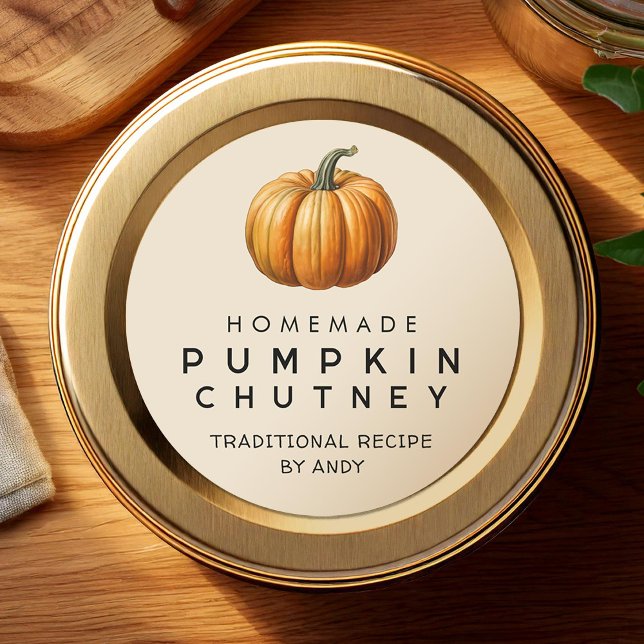 Pumpkin chutney homemade recipe canning label (Creator Uploaded)