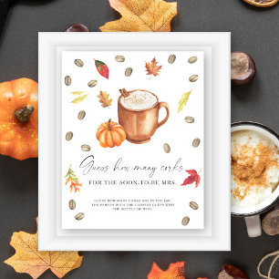 Pumpkin Coffee Bridal shower How Many Corks  Poster