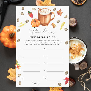 Pumpkin Coffee How old was the bride to be game