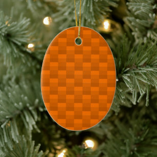 Pumpkin Color Pattern in Orange Ceramic Tree Decoration