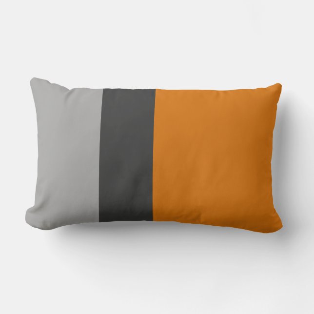 Pumpkin Colour Block Lumbar Pillow (Front)