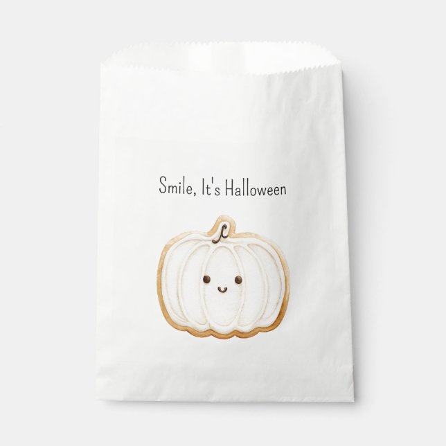 Pumpkin Cookie Smile Halloween Favour Bags (Front)