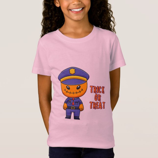 Pumpkin Cop: Funny Halloween T-Shirt (Front)