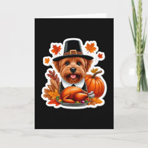 Pumpkin Coquette Bow Pie Floral Fall Thanksgiving  Card