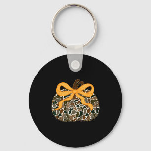 Pumpkin Coquette Bow Thanksgiving Autumn Fall Leav Key Ring