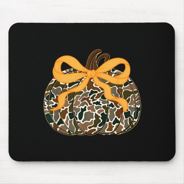 Pumpkin Coquette Bow Thanksgiving Autumn Fall Leav Mouse Pad (Front)