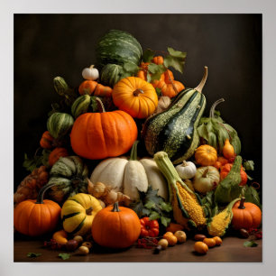 Pumpkin cornucopia digital print