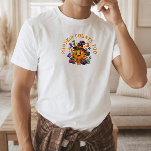 Pumpkin Counts Too Elementary Math Halloween T-Shirt