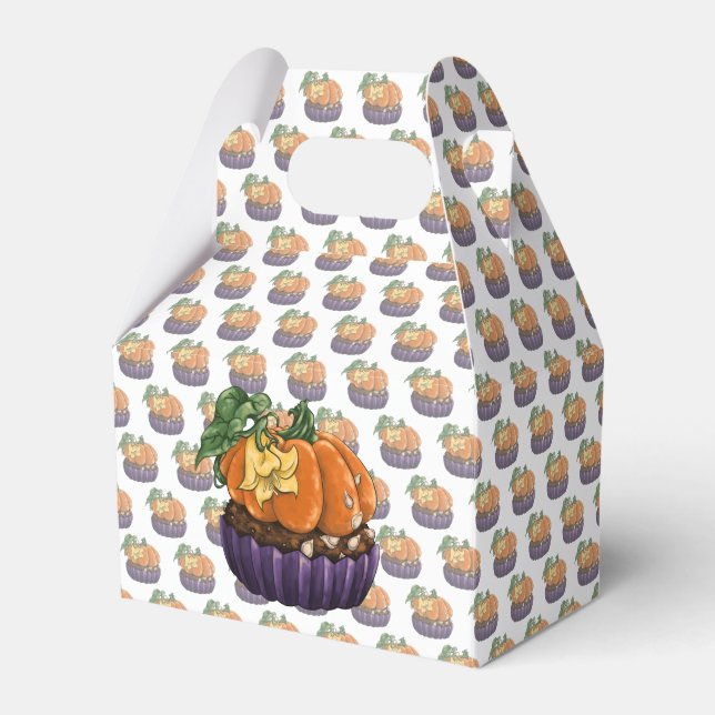 Pumpkin Cupcake Favour Box (Front Side)