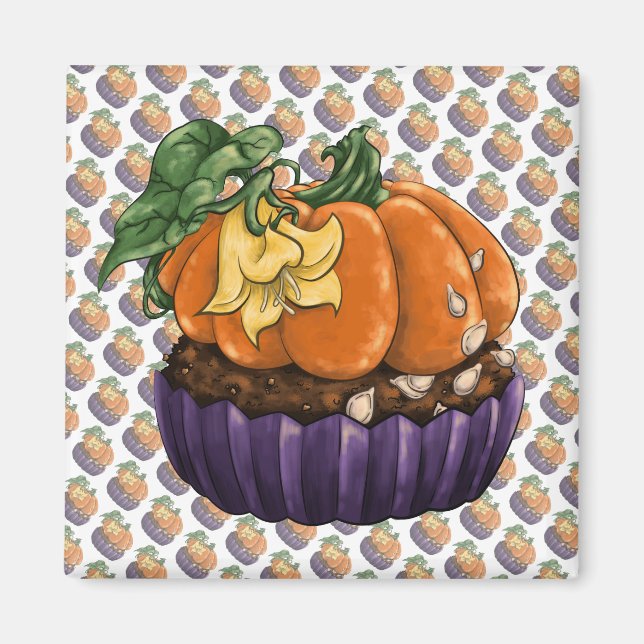 Pumpkin Cupcake Magnet (Front)