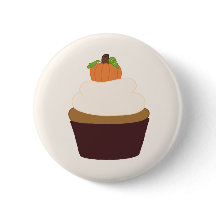 Pumpkin Cupcake - Round Pin-up Badge