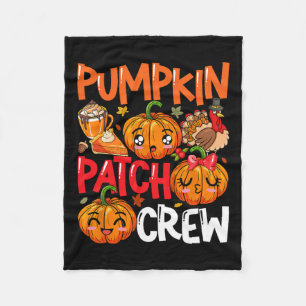 Pumpkin Cute Patch Crew Thanksgiving Fall Turkey P Fleece Blanket
