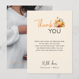 Pumpkin Cutie Pregnancy Announcement Thank You