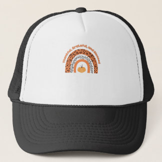 Pumpkin design trucker hat