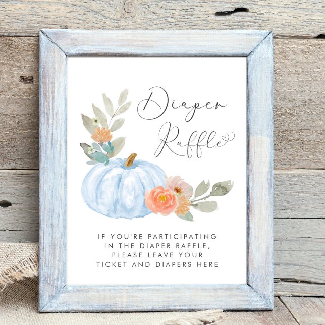Pumpkin Diaper Raffle Baby Boy Shower Poster (Creator Uploaded)