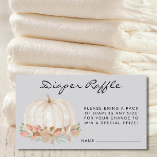 Pumpkin Diaper Raffle Baby Shower Enclosure Card