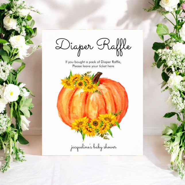 Pumpkin Diaper Raffle Baby Shower  Poster (Creator Uploaded)