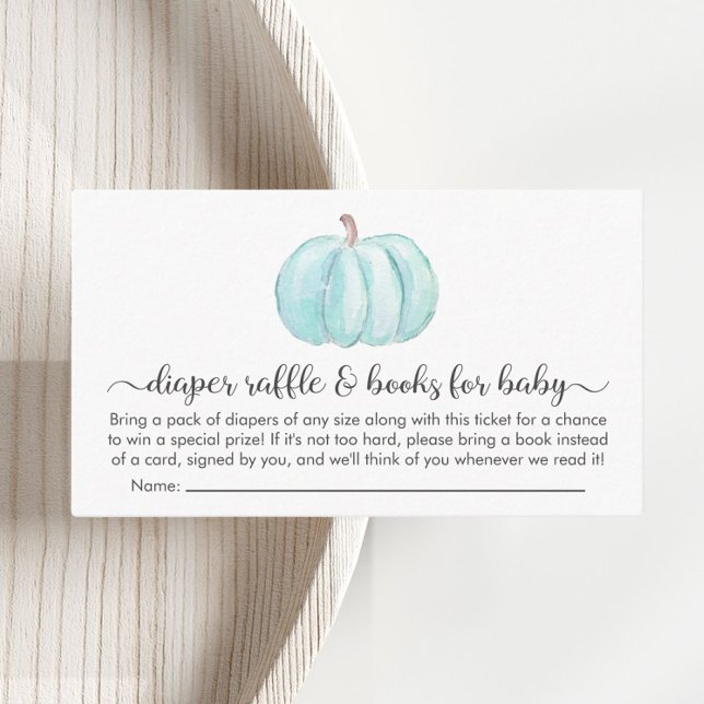 Pumpkin Diaper Raffle Books For Baby Boy Shower Enclosure Card (Creator Uploaded)