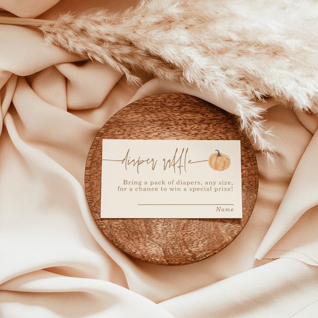 Pumpkin Diaper Raffle Card, Boho Fall Baby Shower Enclosure Card (Creator Uploaded)