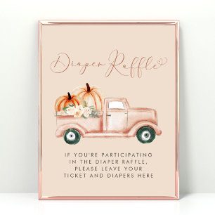 Pumpkin Diaper Raffle Fall Baby Shower Poster