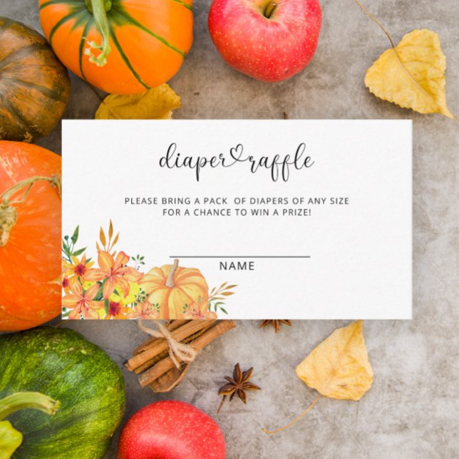 Pumpkin - diaper raffle ticket enclosure card (Creator Uploaded)