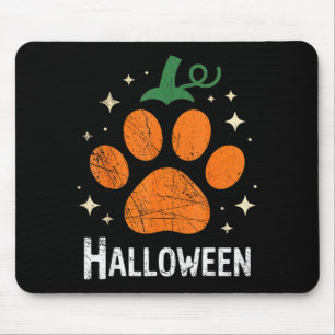 Pumpkin Dog Cat Paw Print Halloween Pet Lover Mouse Pad