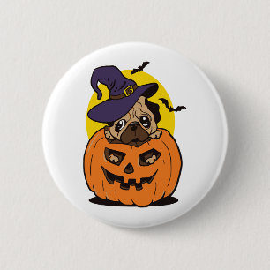 Pumpkin Dog Halloween, Funny Halloween Dog 6 Cm Round Badge