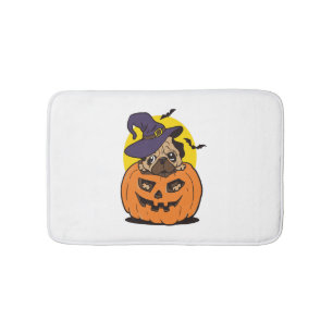 Pumpkin Dog Halloween, Funny Halloween Dog Bath Mat