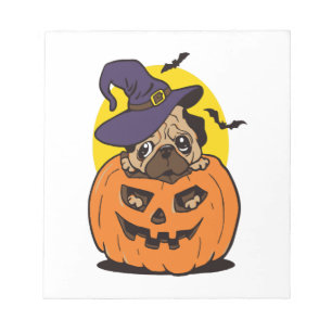 Pumpkin Dog Halloween, Funny Halloween Dog Notepad