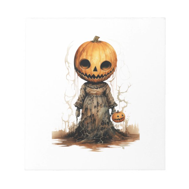 Pumpkin Doll Halloween Sticker Notepad (Front)