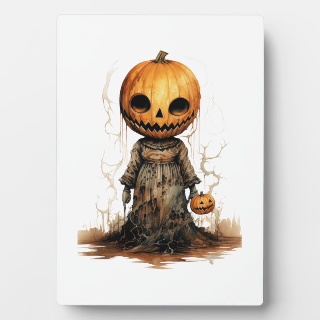 Pumpkin Doll Halloween Sticker Plaque (Front)