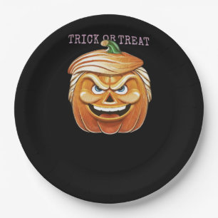 Pumpkin Donald, Funny Halloween Scary Classic Paper Plate