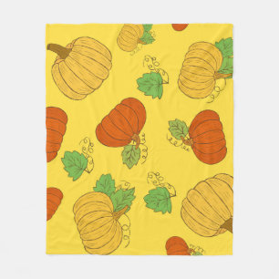 Pumpkin Doodle: Hand Drawn Seamless Fleece Blanket