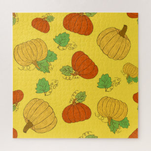 Pumpkin Doodle: Hand Drawn Seamless Jigsaw Puzzle