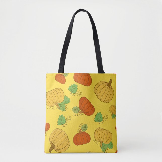 Pumpkin Doodle: Hand Drawn Seamless Tote Bag (Front)