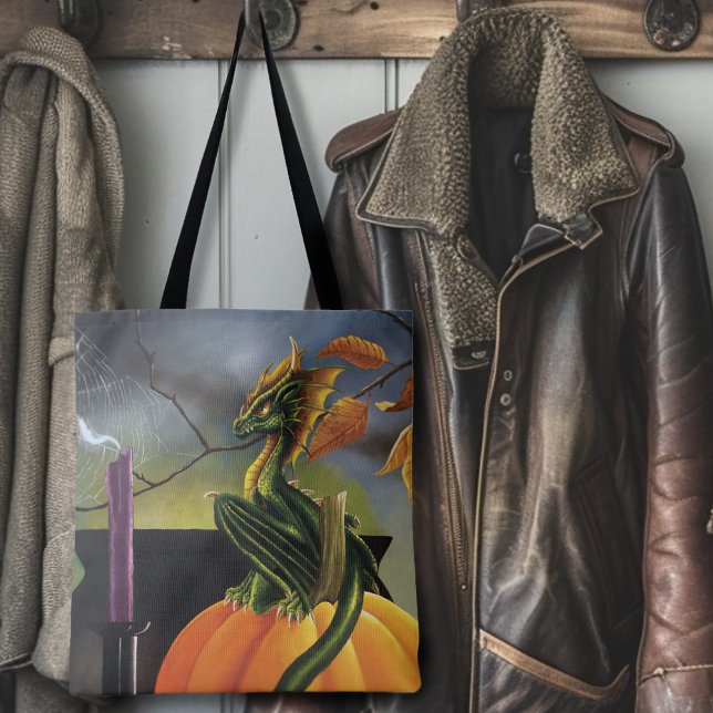 Pumpkin Dragon Cauldron Halloween Tote Bag (Creator Uploaded)
