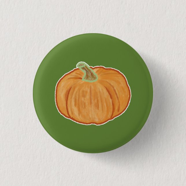 Pumpkin Drawing 3 Cm Round Badge (Front)